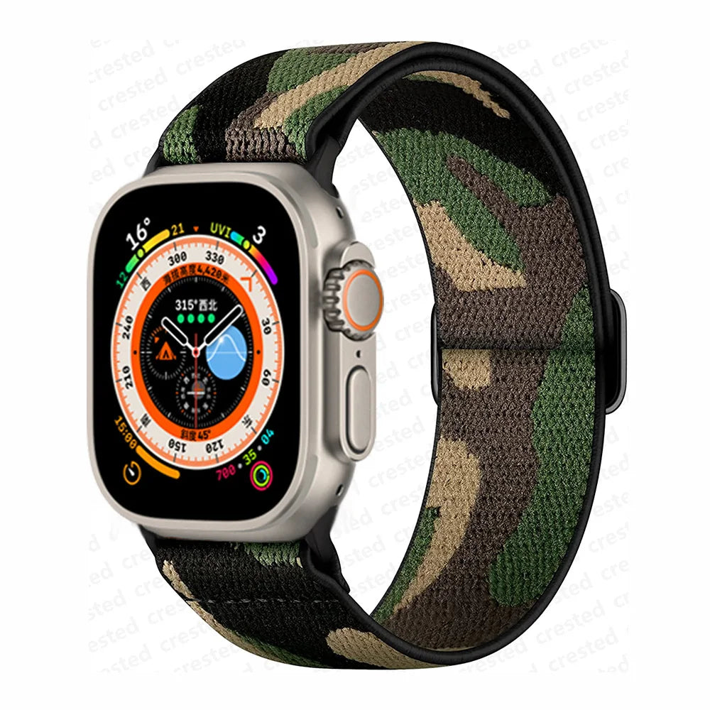 Scrunchie band for Apple Watch band 45mm 44mm 40mm 41mm 42mm 46mm 49mm Elastic Nylon band Apple Watch Series 10 9 8 7 SE Ultra 2