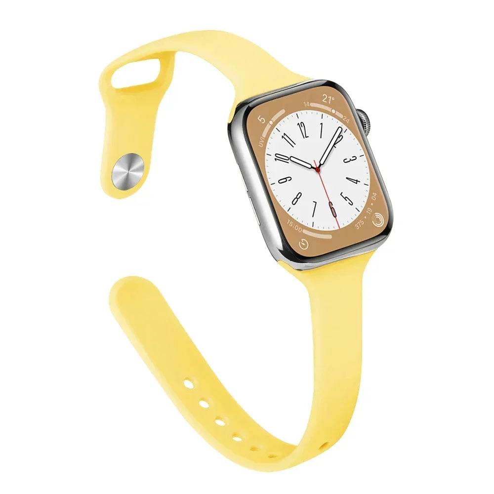 Slim band for Apple Watch band 44mm 40mm 38mm 42mm Ultra 49mm Silicone band correa Apple Watch Series 6 SE 5 4 3 7 8 45mm 41mm