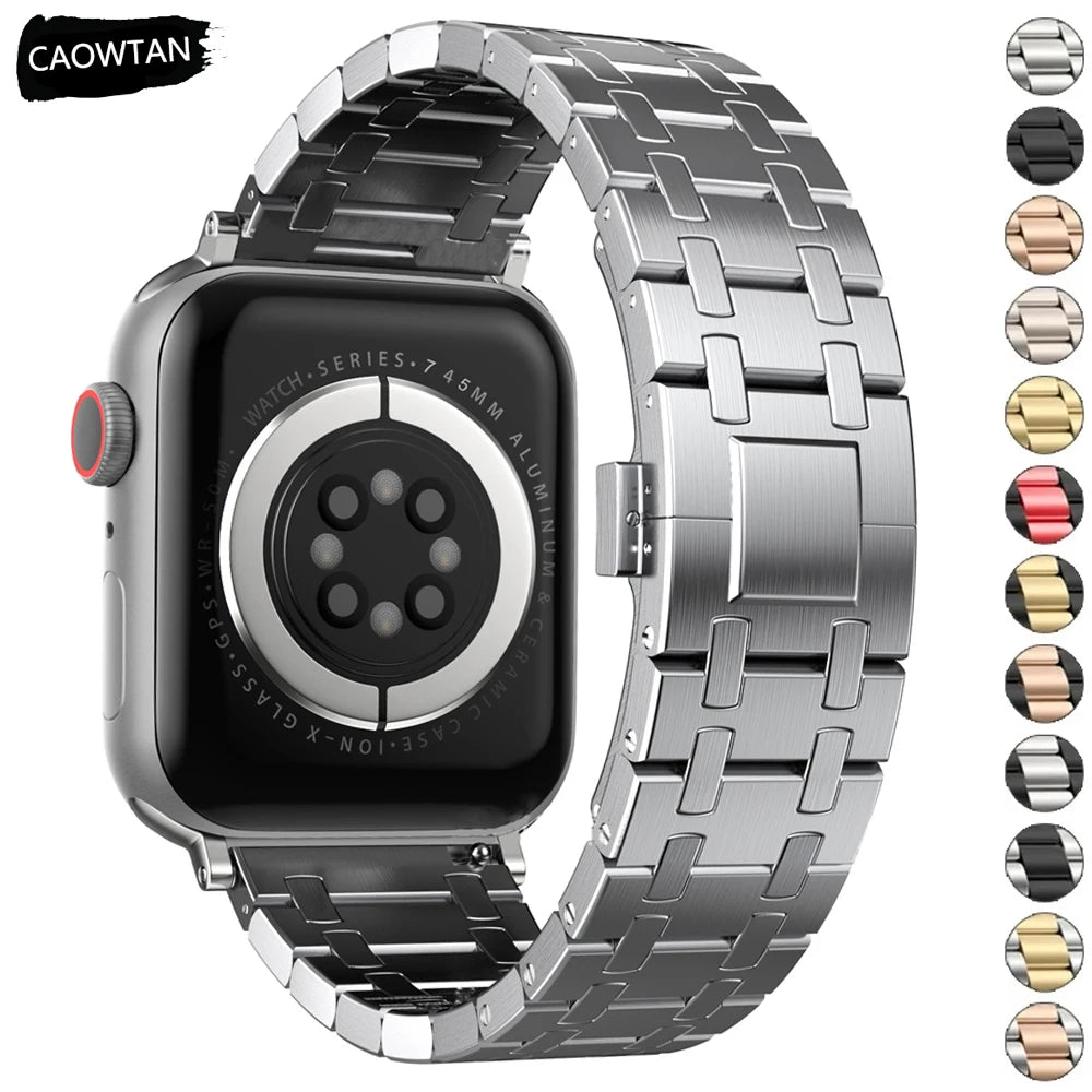 Luxury band for Apple Watch band 46mm 49mm 44mm 45mm 42mm 41mm Stainless Steel band For Apple Watch Ultra Series 10 9 8 7 6 5 SE