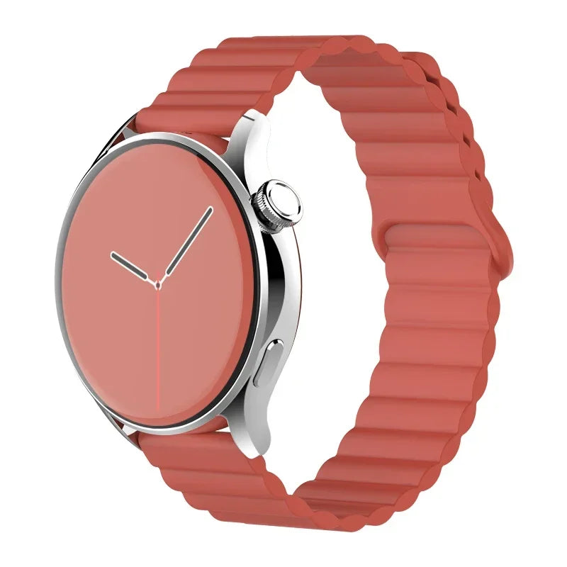 silicone strap For Samsung Galaxy watch 7/6/5/4/5pro/6-4 Classic/FE 20mm 22mm band Magnetic Loop bracelet huawei GT 4-3-pro-2e