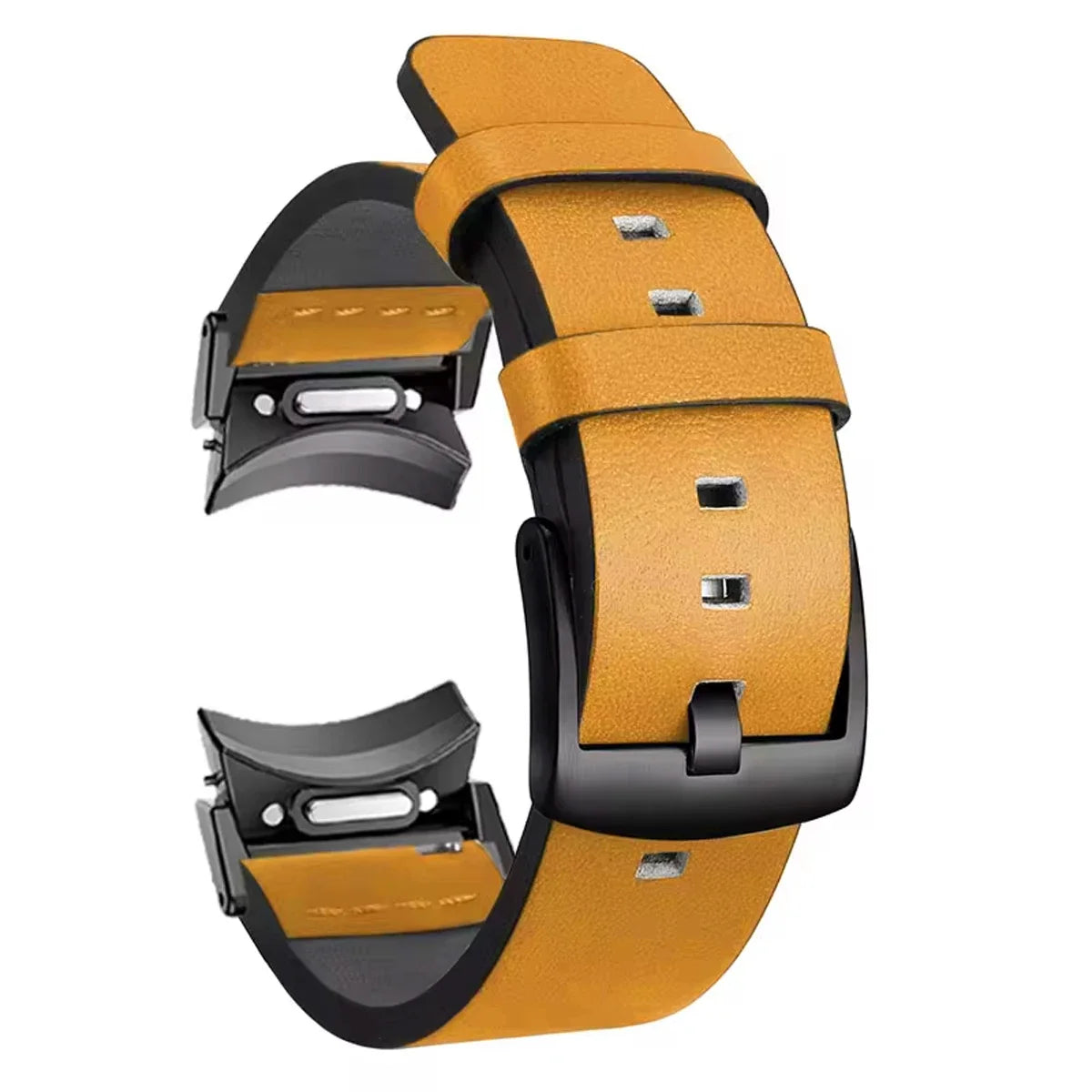 No Gaps Leather Strap For Samsung Galaxy Watch 7 6 Classic 47mm 43mm 6/5/4 40mm 44mm 5Pro 45mm Quick Fit Band Accessories