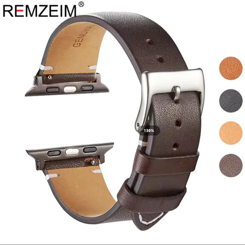 Top Layer Cow Leather band for Apple Watch Series Ultra 10 9 8 7 6 SE 5 4 3 watch band 38mm 40mm 41mm 42mm 44mm 45mm 46mm 49mm for Apple Wat