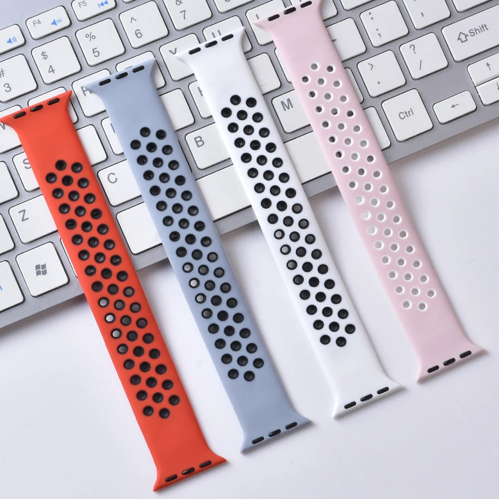 silicone band For Apple Watch 10 band 46mm 42mm 44mm 45mm 38mm 40mm 41mm Elastic Solo LoopBelt band Apple Watch 9876543 Ultra 2 49mm
