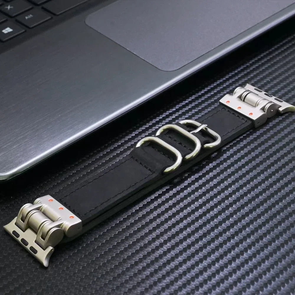 Genuine Leather band for Apple Watch Ultra 2 49mm Series 9 8 7 45mm Loop band for Apple Watch 6 5 4 SE 3 44mm 42mm Ultra 49mm band