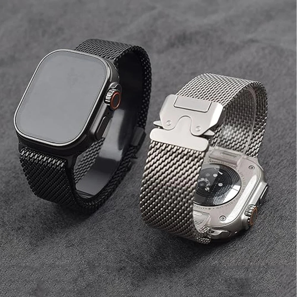 Titanium Milanese Loop for Apple Watch Ultra 3 band 49mm 46mm 45mm 41mm 42mm 44mm correa band Series 11 10 9 8 7 6 5 SE