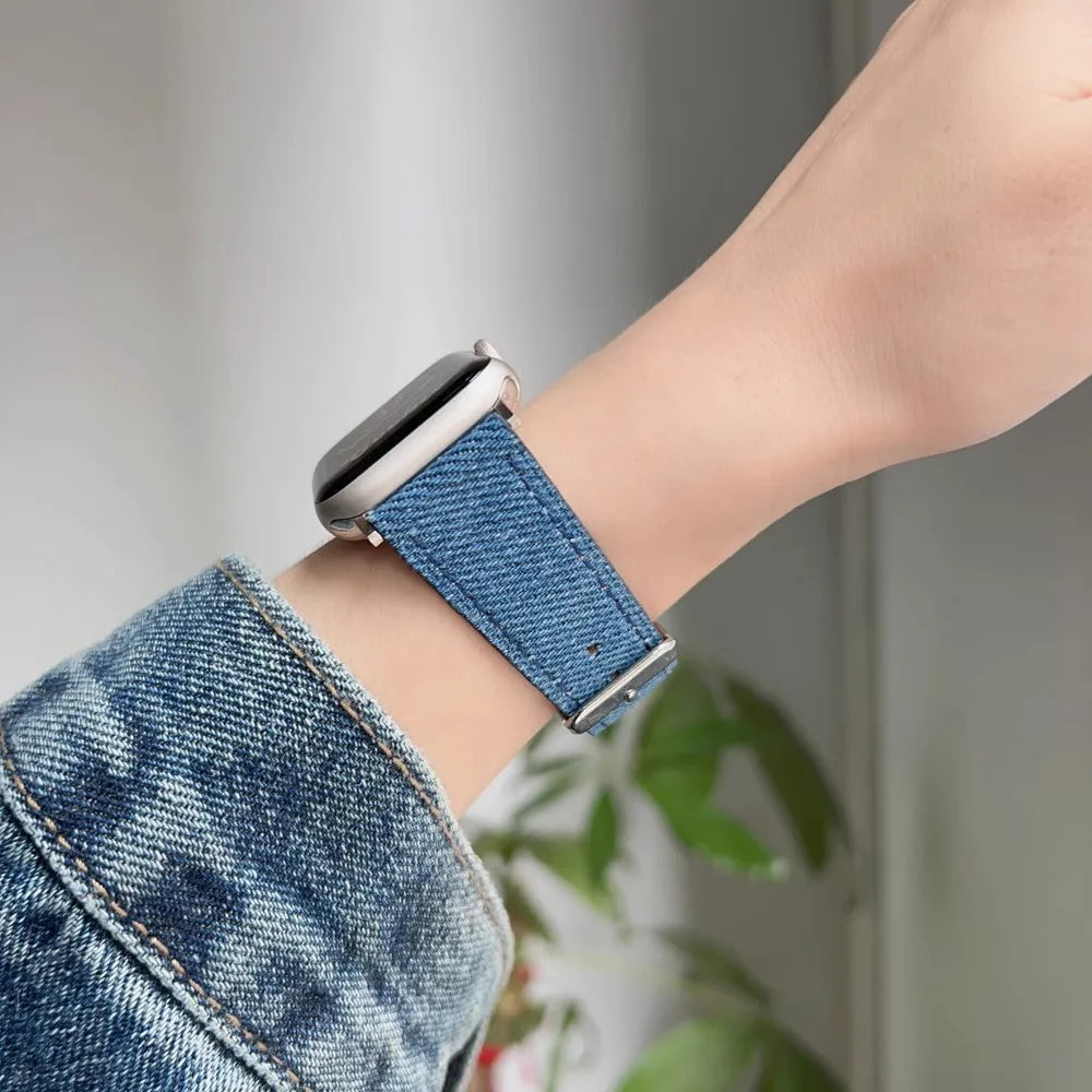 Denim Leather loop Correa For Apple Watch band Series Ultra 10 9 8 7 6 5 4 3 2 1 38mm 40mm 41mm 42mm 44mm 45mm 46mm 49mm band
