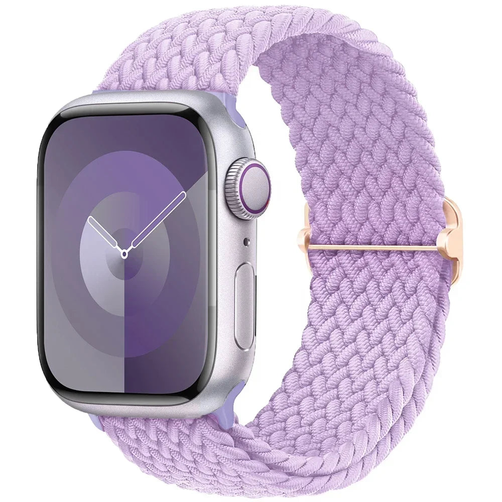 Braided band For Apple Watch band 45mm Ultra 2 49mm 44mm 40mm 41mm 42mm 46mm Elastic adjustable band Series 10 9 8 7 3 5 SE 6 4
