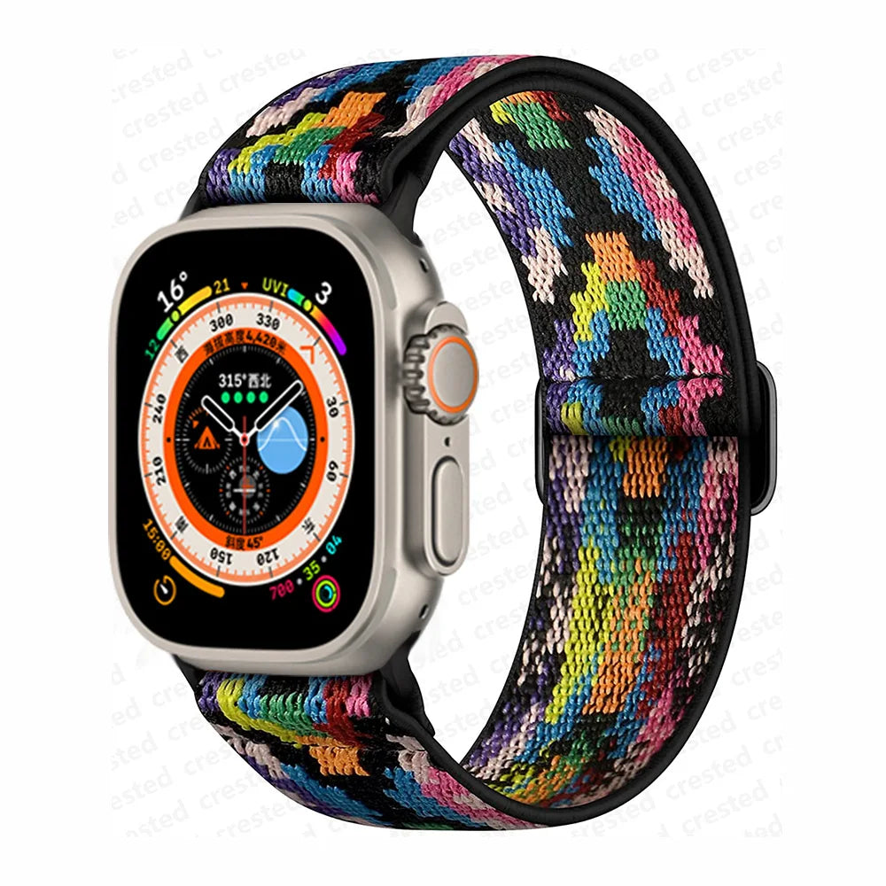 Scrunchie band for Apple Watch band 45mm 44mm 40mm 41mm 42mm 46mm 49mm Elastic Nylon band Apple Watch Series 10 9 8 7 SE Ultra 2