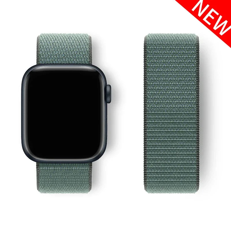 Nylon Loop For Apple Watch band 44mm 40mm 45mm 41mm 42mm 38mm 45mm sport band Apple Watch Series 9 8 7 SE 6 5 3 Ultra 2 49mm band