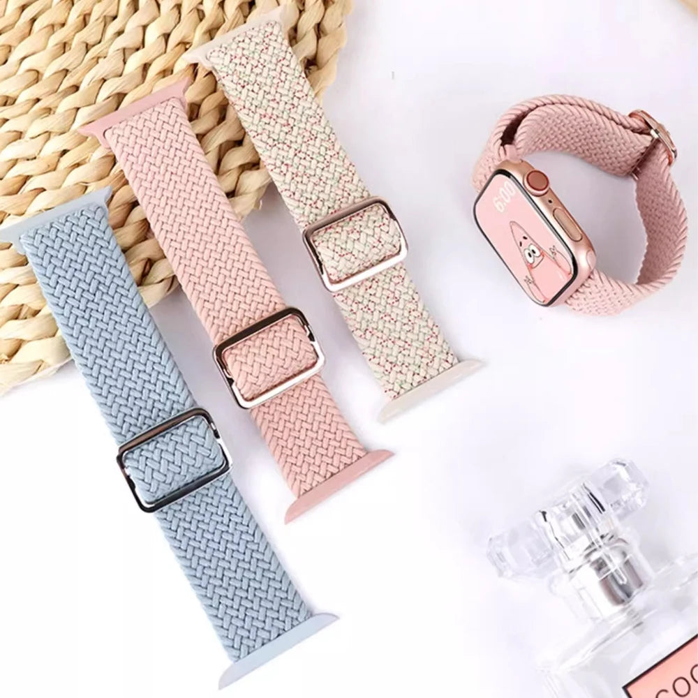 band for Apple Watch 11 band 42mm 46mm 44mm 40mm 45mm Apple Watch Ultra 3 49mm Elastic Braided band correa Series 10 9 8 7 6 SE