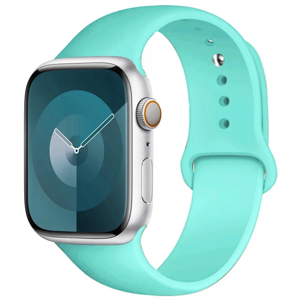 Silicone band For Apple Watch band 44mm 45mm 40mm 41mm 42mm 38mm 45mm sport band Apple Watch Series 8 7 6 5 4 3 SE 9 Ultra 2 49mm
