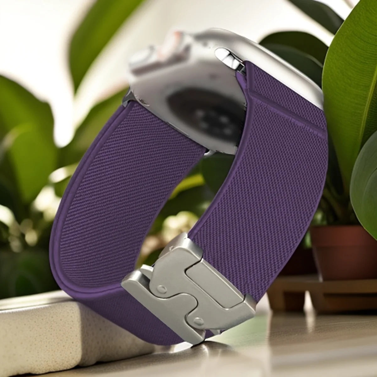 Nylon Loop Compatible With Apple Watch band Series 10 9 38mm 40mm 41mm 42mm 44mm 46mm 46mm 49mm Woman Man Parachute Style Buckle Elastic Ban