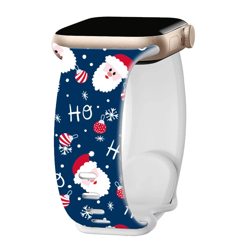 Silicone Christmas band for Apple Watch band 46mm 41mm 42mm 44mm 45mm 49mm Sport band for Apple Watch 11 10 9 8 7 6 5 SE Ultra 3
