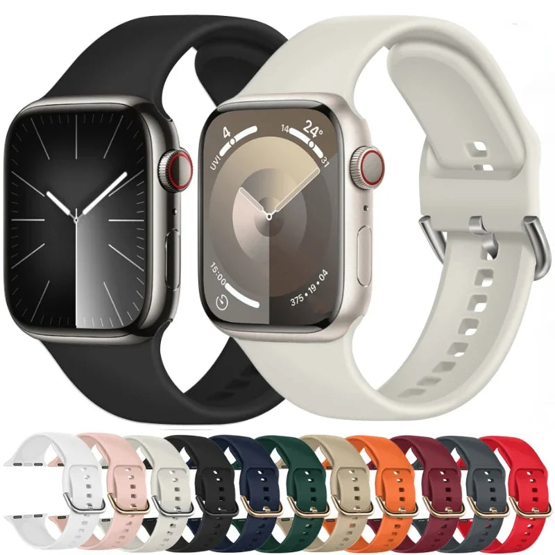 Silicone band For Apple Watch band 11 10 9 8 7 46mm 42mm 45mm 41mm Ultra 3 49mm sport band Apple Watch 6 5 4 SE 44mm 40mm Belt