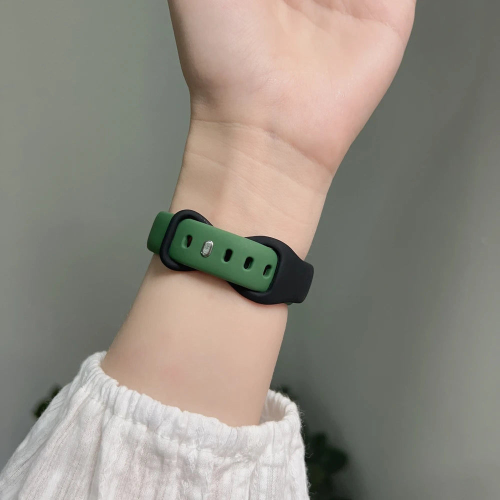 2pack silicone band +case set for Apple Watch Correa s11 women Sport 38mm 40mm 41mm 42mm 44mm 45mm 49mm for Apple Watch Series band