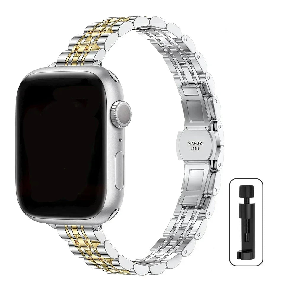 Stainless Steel band for Apple Watch band 49mm 46mm 44mm metal band Apple Watch Ultra Series 10 9 8 7 6 SE for Women 45mm 42mm 41mm