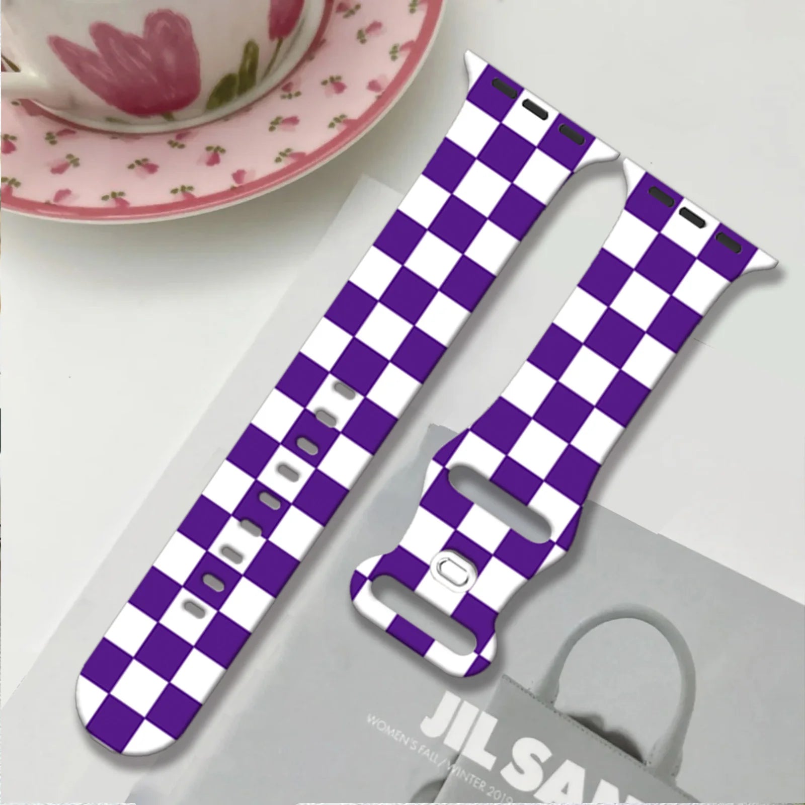 Lattice Printed band for Apple Watch 10 9 8 7 SE Silicone band Replaceable band for Apple Watch 46mm 44mm 42mm 41mm Watchband