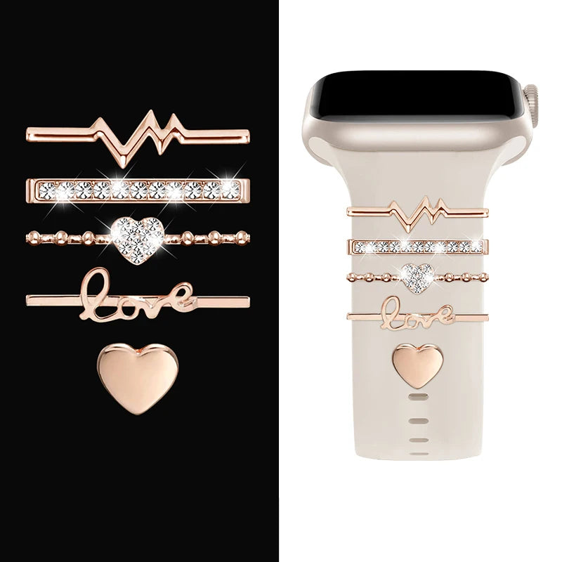 Decoration For Apple Watch Ultra 2 band 10 9 8 7 Diamond Jewelry Charms Accessories samsung Huawei watch band 20 22mm band