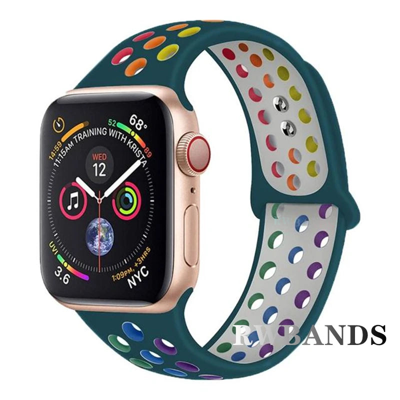 Sport band for Apple Watch band 46mm 44mm 40mm 42mm 38mm 41mm 45mm Breathable band Apple Watch Series 10 9 8 7 6 SE 5 3 Ultra 2 49mm