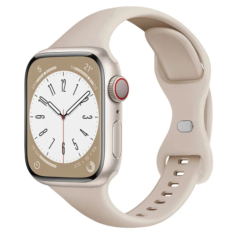 Slim Silicone band for Apple Watch band 44mm 40mm 41mm 45mm 38mm 42mm 49mm 46mm Apple Watch Series 10 9 8 7 SE 6 5 4 Woman band