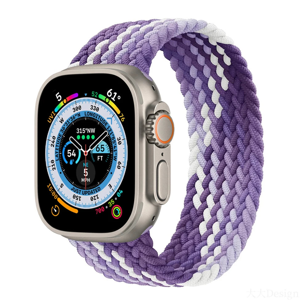 Braided Solo Loop For Apple Watch band 44mm 40mm 45mm 41mm 49mm 42mm 46mm band Apple Watch Series 10 9 SE 8 7 6 5 4 Ultra 2 Band