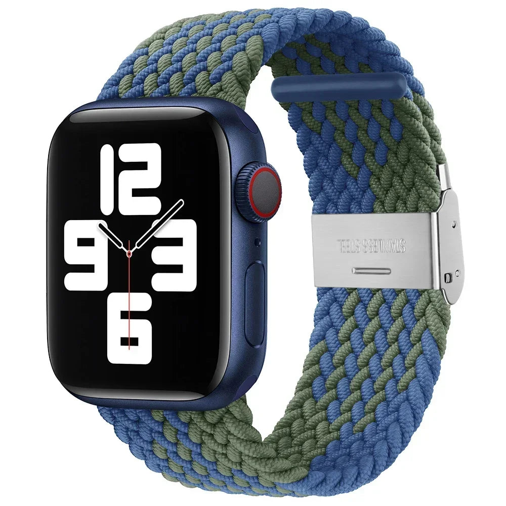 Braided Solo Loop For Apple Watch Ultra band 49mm 45mm 40mm 41mm 44mm Nylon Elastic band Apple Watch Series 10 9 8 SE 6 7 5 4 band