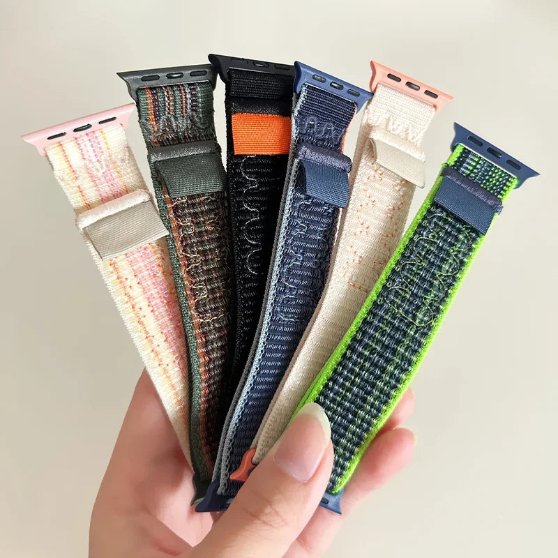 For Apple Watch band 49mm Series 11 10 9 8 7 6 5 4 SE Ultra 2 3 Stripe band 42mm 46mm 45mm 40mm 44mm 41mm Apple Watch Sport Nyon Loop