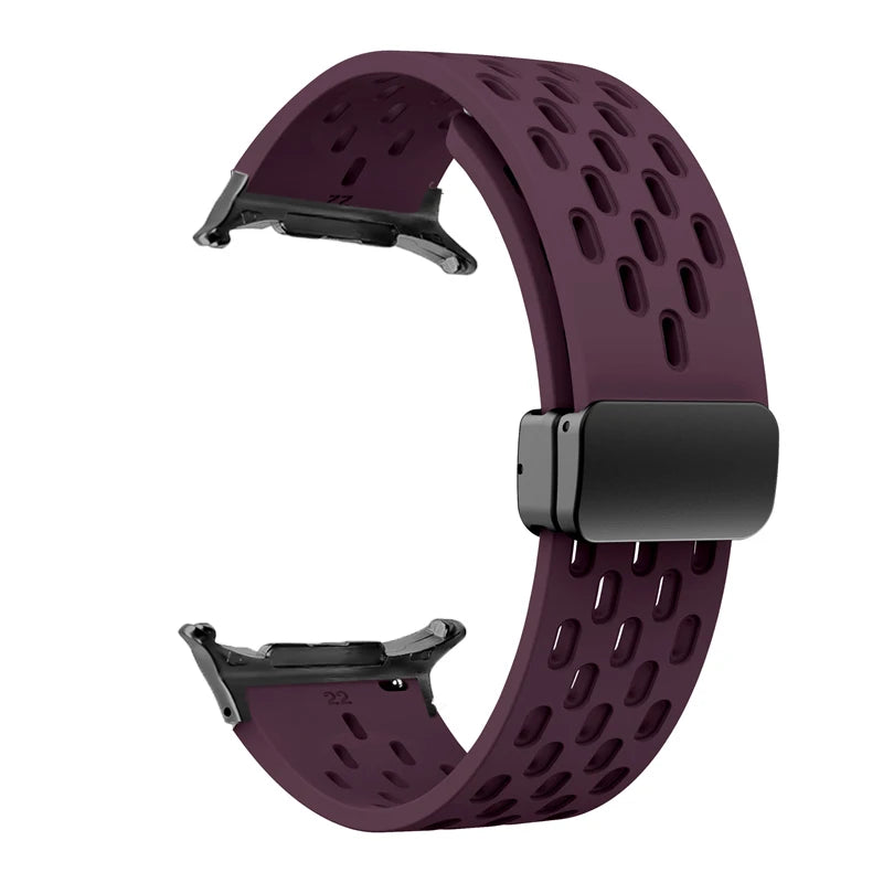 Silicone Strap for Samsung Galaxy Watch 8 40mm 44mm 8 Classic 46mm Magnetic Buckle Band Breathable Watchband No Gaps Bracelet