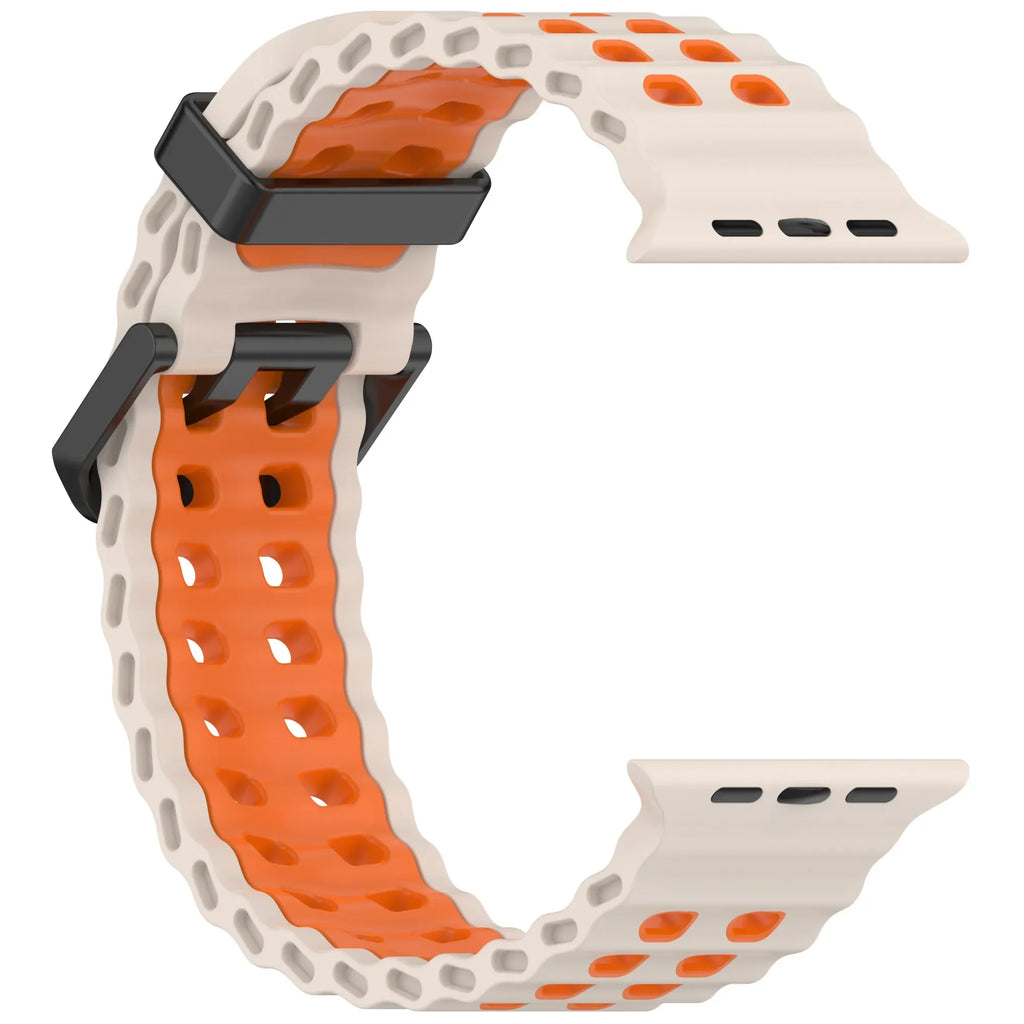 Ocean Silicone band for Apple Watch Ultra 3 2 1 49mm 11 10 46mm 9 8 7 45mm Breathable Matching Wristband Apple Watch 6 5 4 SE3 44mm