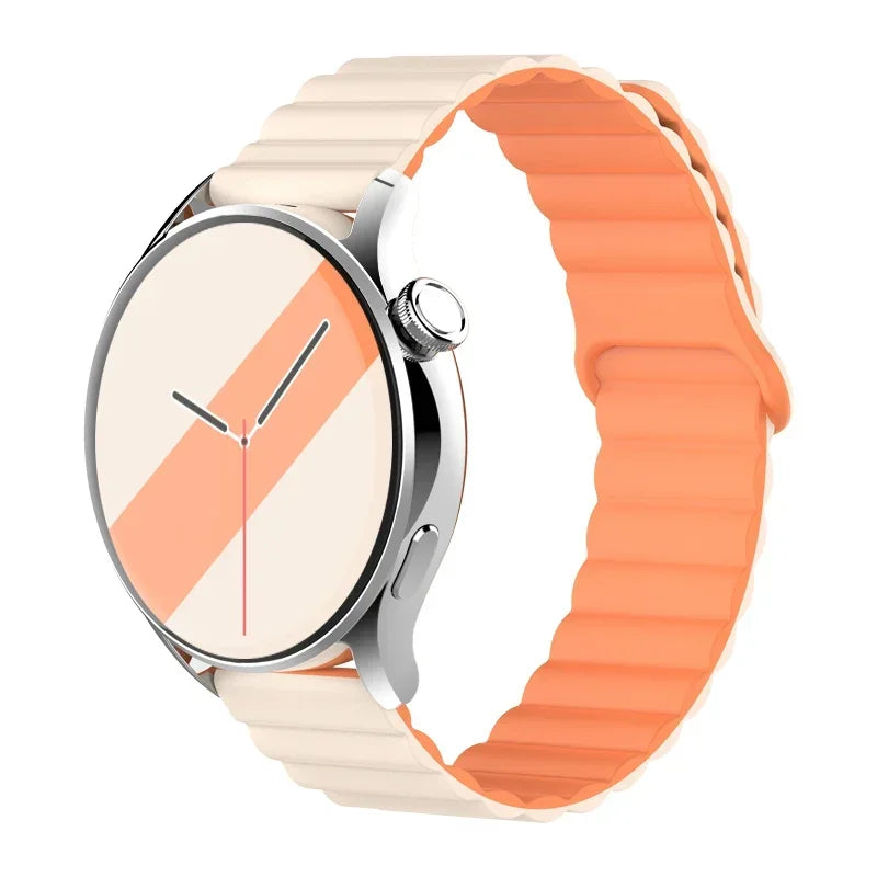 silicone strap For Samsung Galaxy watch 7/6/5/4/5pro/6-4 Classic/FE 20mm 22mm band Magnetic Loop bracelet huawei GT 4-3-pro-2e