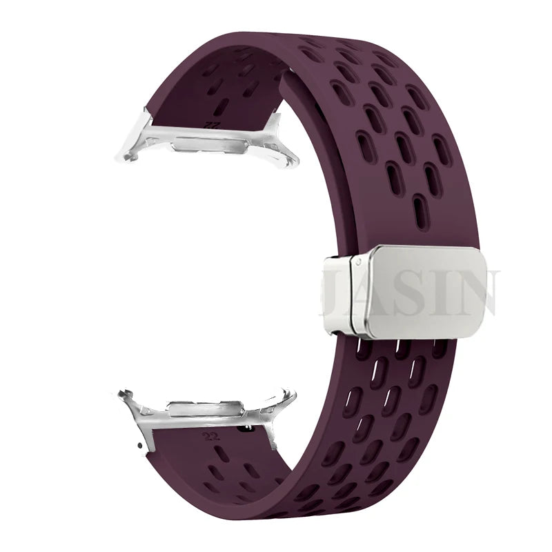 Silicone Strap for Samsung Galaxy Watch 8 40mm 44mm 8 Classic 46mm Magnetic Buckle Band Breathable Watchband No Gaps Bracelet