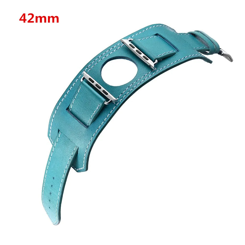 Cuff band for Apple Watch band 44mm 45mm 40mm 49mm 41mm 42mm 38mm Leather watch band Apple Watch Series 9 8 7 5 SE 6 Ultra 2 band