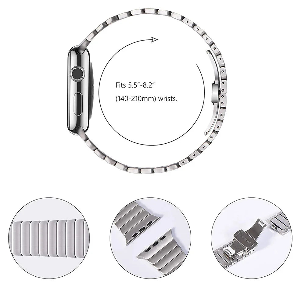 Metal band For Apple Watch 46mm band Stainless Steel watch band For Apple Watch Series 11 10 Ultra 49mm 42mm 44mm 45mm 40mm Business Correa