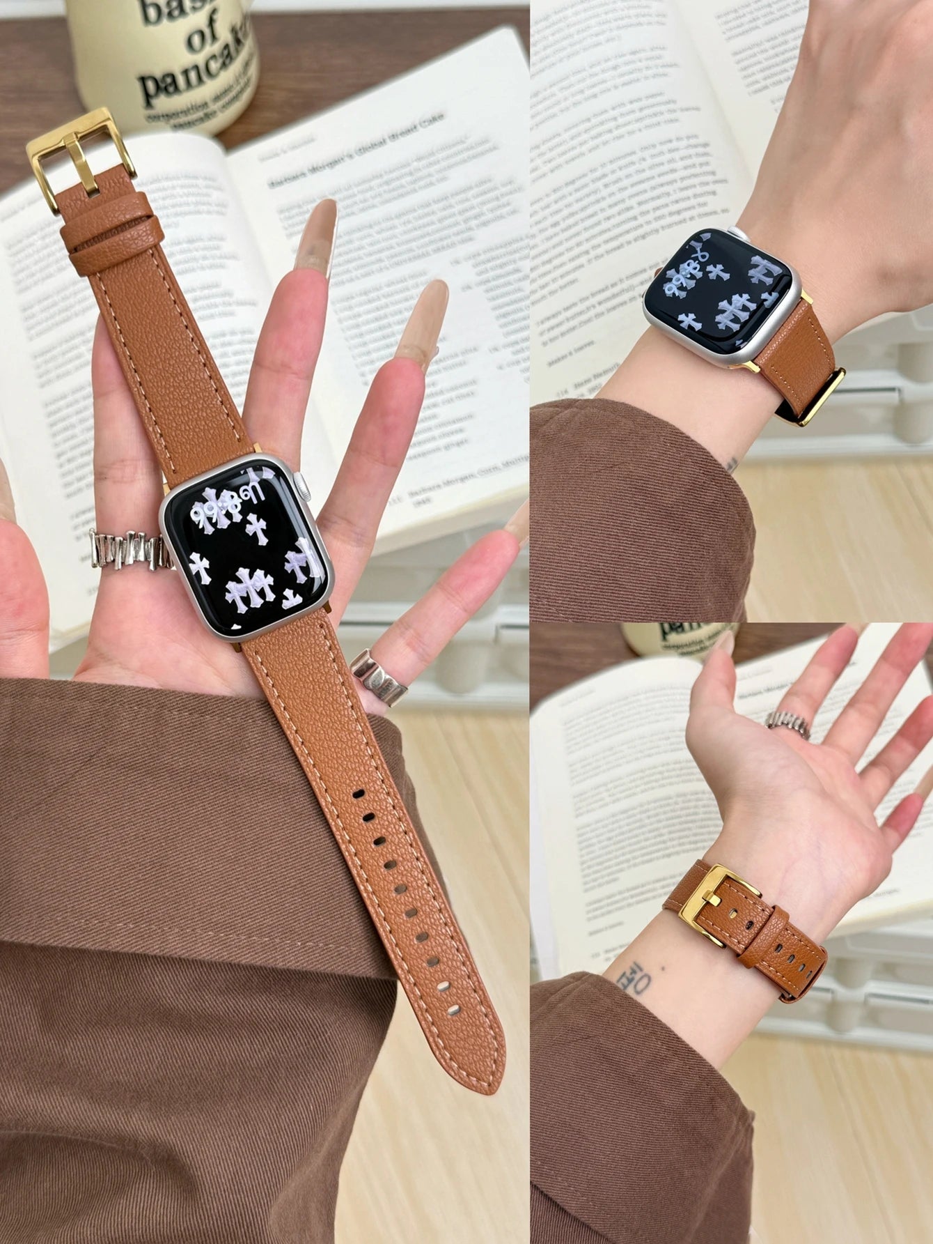 High quality leather loop For Apple Watch band women 11 10 9 8 7 6 5 4 3 2 1 SE 38mm 40mm 41mm 42mm 44mm 45mm 46mm 49mm band