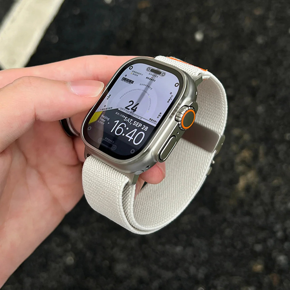 Nylon band for Apple Watch band Ultra 2 49mm 10 9 8 7 46mm 44mm 42mm 45mm 41mm Braided Elastic band for Apple Watch Series 6 SE