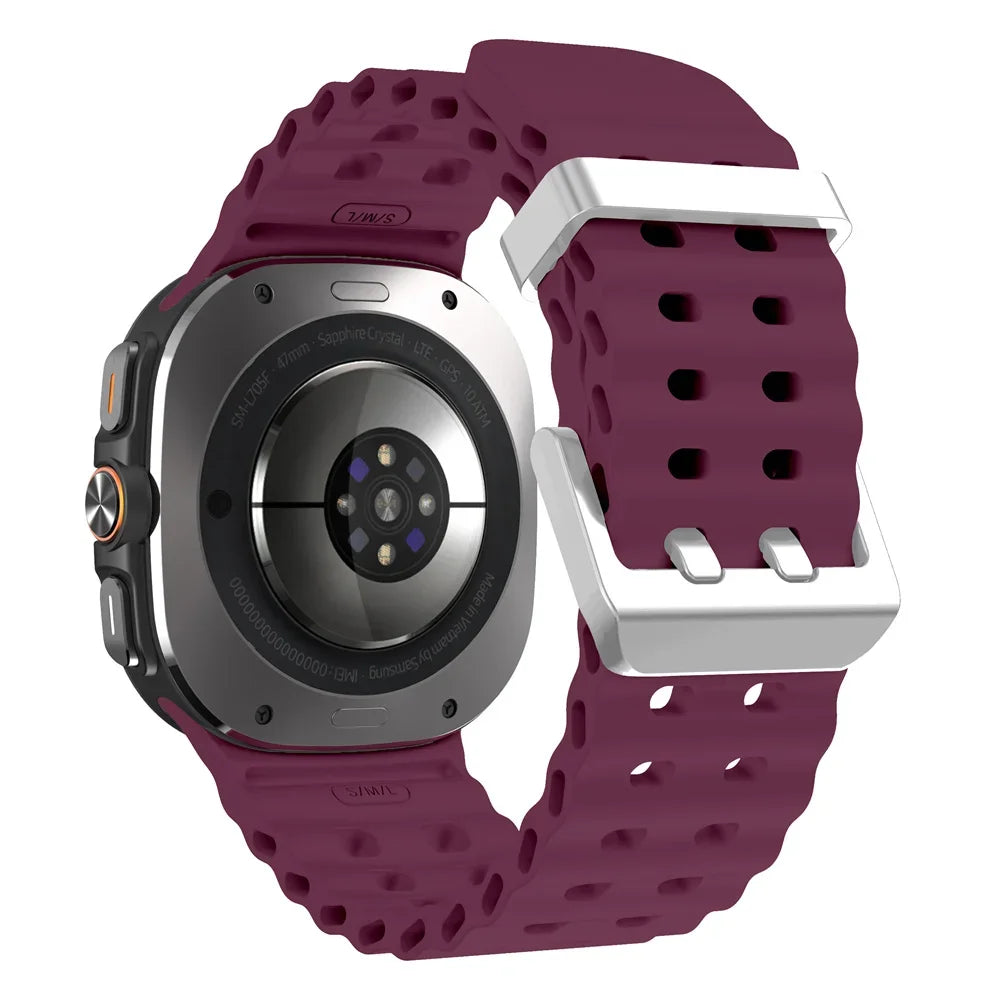 Marine Band For Samsung Galaxy Watch ultra 2025/7 ultra Accessories Two color Sport silicone Bracelet Galaxy Watch ultra Straps