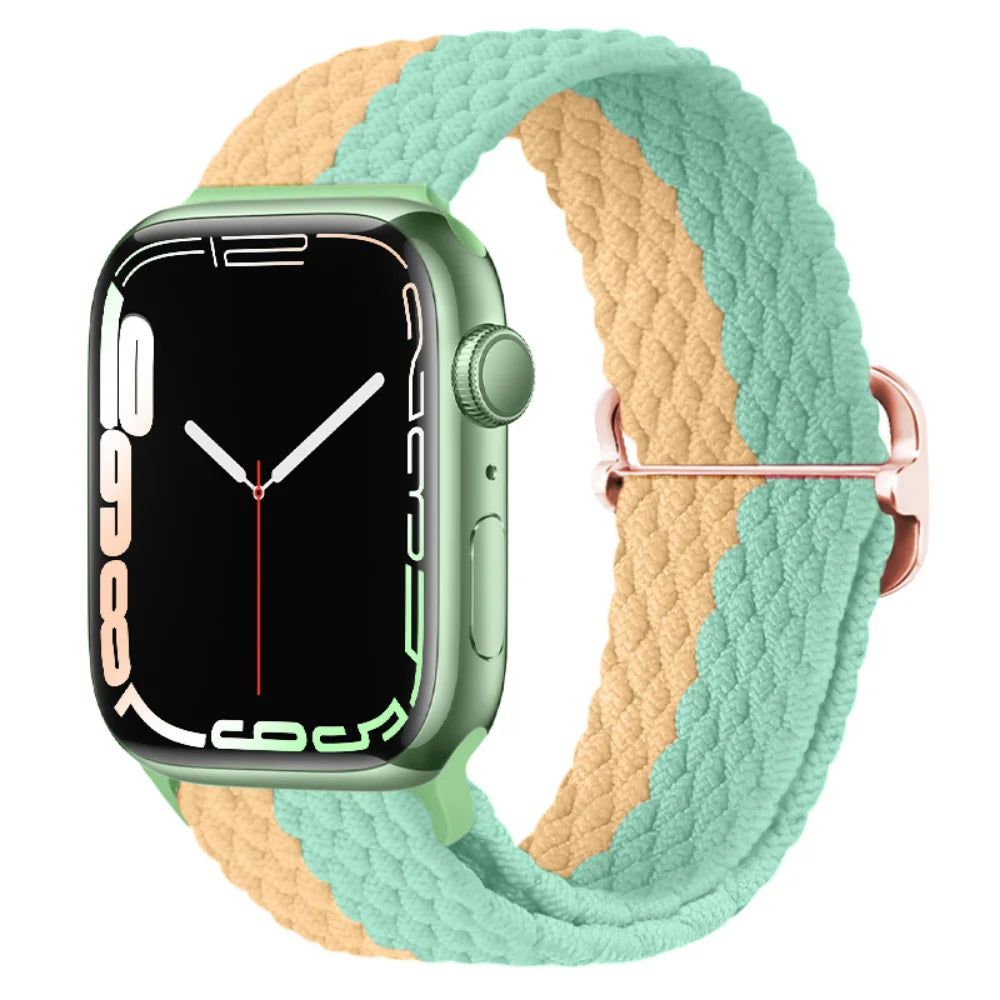 Braided Nylon band For Apple Watch Ultra 49mm 46mm 45mm 44mm 42mm 41mm 40mm Elastic band Apple Watch 11 10 9 8 7 SE 4 5 6 Belt