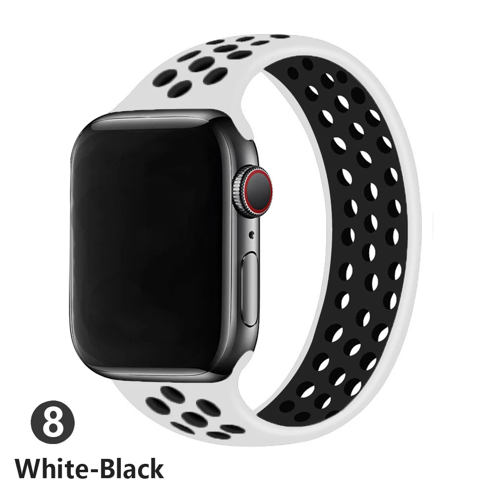 Silicone band For Apple Watch 10 band 46mm 42mm 44mm 45mm 38mm 40mm 41mm Elastic Solo LoopBelt band Apple Watch 9876543 Ultra 2 49mm
