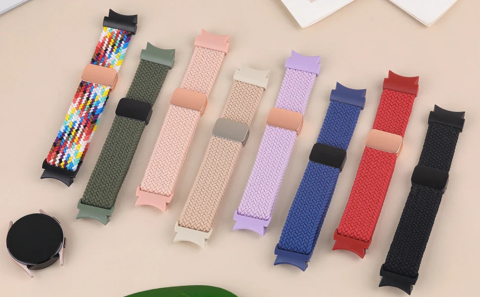 No Gaps Band For Samsung Galaxy Watch 7 6 4 classic/5 pro 47mm 44mm 40mm Braided solo loop Magnetic bracelet Galaxy watch6 strap