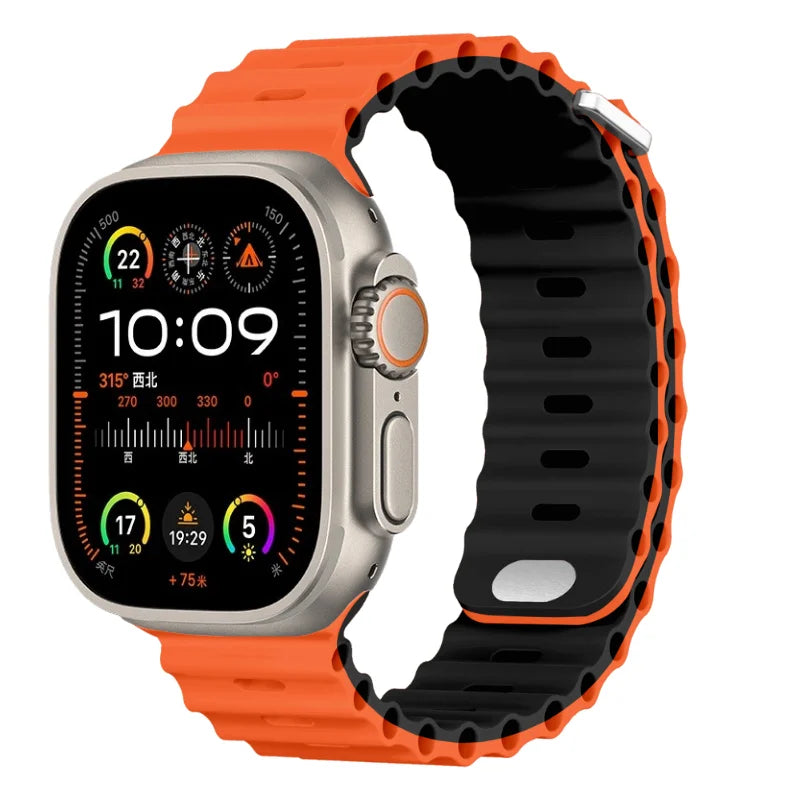 Ocean band for Apple Watch Ultra 3 2 band 49mm Series 45mm 41mm 46mm 42mm 40mm 44mm Silicone watch band Apple Watch 11 10 9 8 7 6 5 SE2