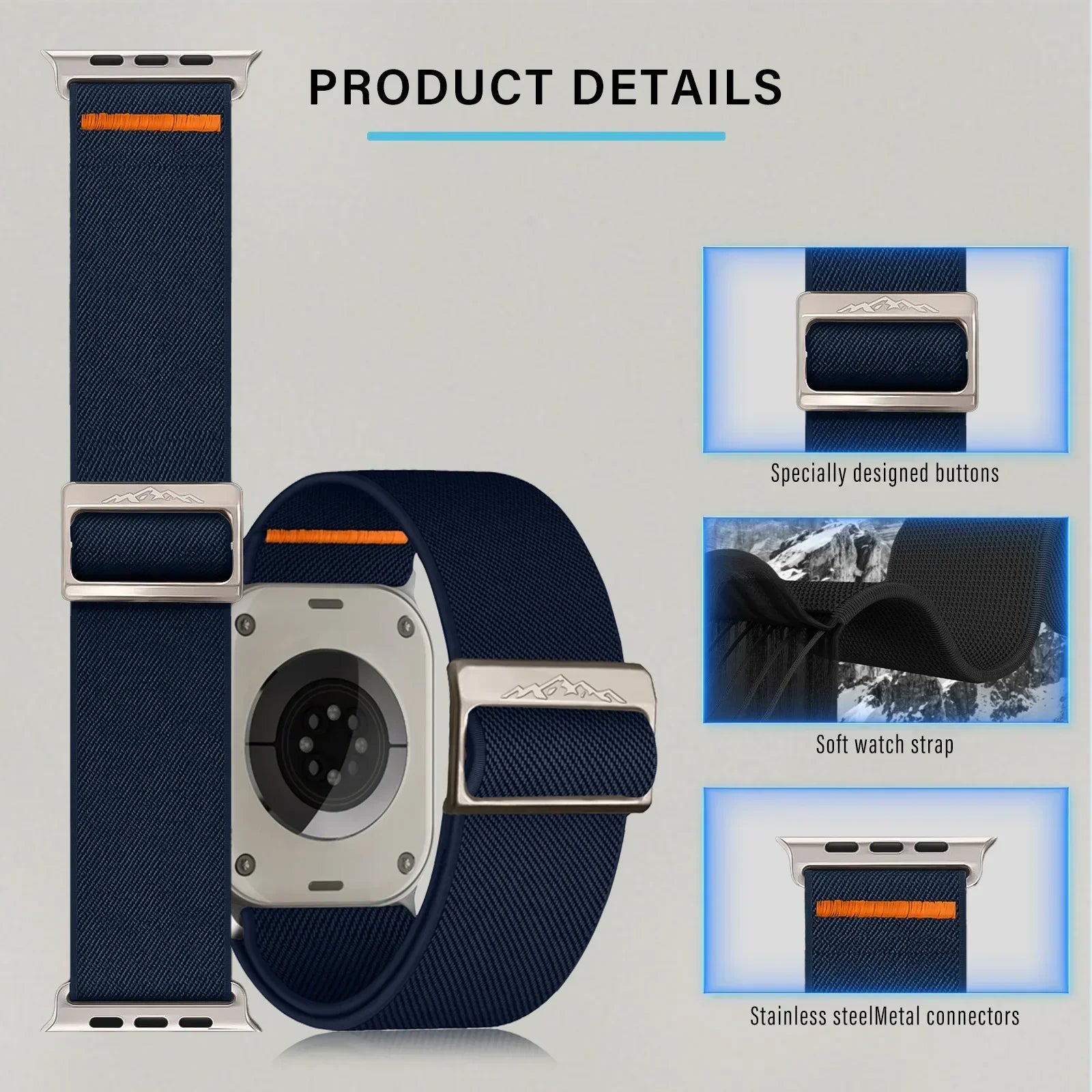 Nylon Elastic band for Apple Watch band Ultra 3 2 49mm 11 10 46mm 42mm 45mm 44mm 41mm band for Apple Watch 9 8 7 6 SE 5 4 Correa