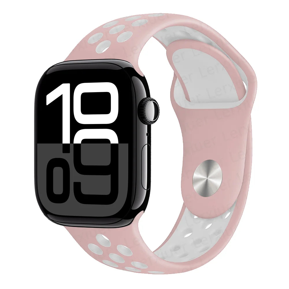 Official band For Apple Watch band Ultra 2 40mm 44mm 46mm 49mm 41mm 42mm 45mm Silicone band correa Apple Watch 11 10 9 8 7 6 SE3 band