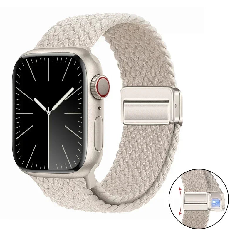 Magnetic Braided band For Apple Watch band 46mm 42mm 45mm 41mm 44mm 40mm Ultra 2 49mm Nylon band Apple Watch 10 9 8 7 6 5 4 SE