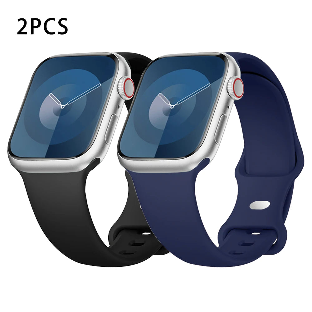Silicone band For Apple Watch band 40mm 44mm 46mm 45mm 41mm 49mm 38mm 42mm Correa band Apple Watch Series 6 Ultra 2 7 8 9 SE 10 band