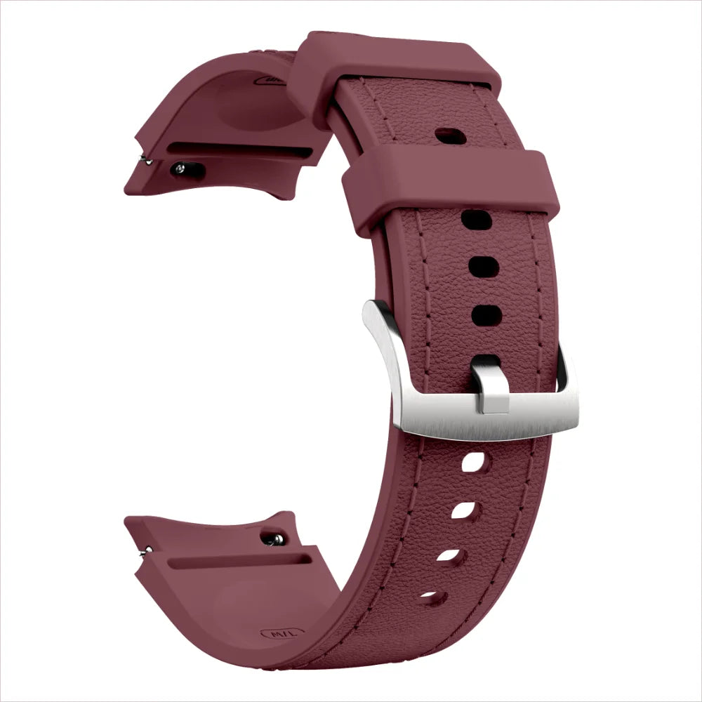 Silicone+Leather Strap for Samsung Galaxy Watch 7 6 5 4 FE 40mm 44mm No Gap Bracelet Band Watch 6 4 Classic 43/47mm 42/46mm Belt
