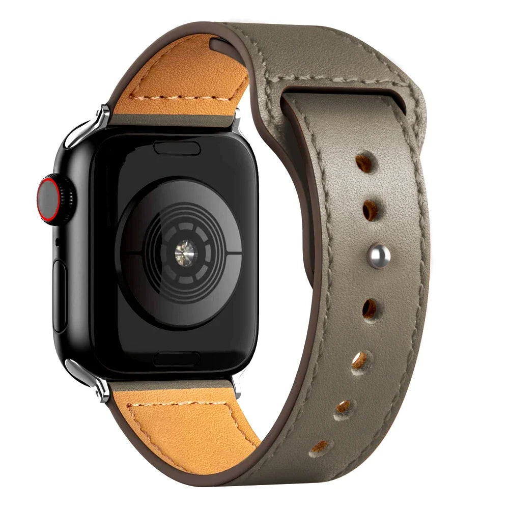 Leather band For Apple Watch Ultra 2 49mm 44mm 40mm 41mm 45mm 38mm 42mm wrist band for Apple Watch Series 9 8 7 3 4 5 6 se