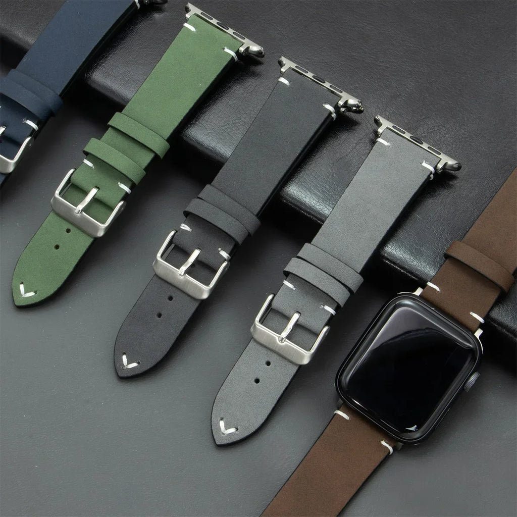Leather band for Apple Watch band Ultra 2 49mm 46mm 42mm 45mm 44mm 42mm 40mm 41mm watch band for Apple Watch Series 10 9 8 7 6 SE 5 4