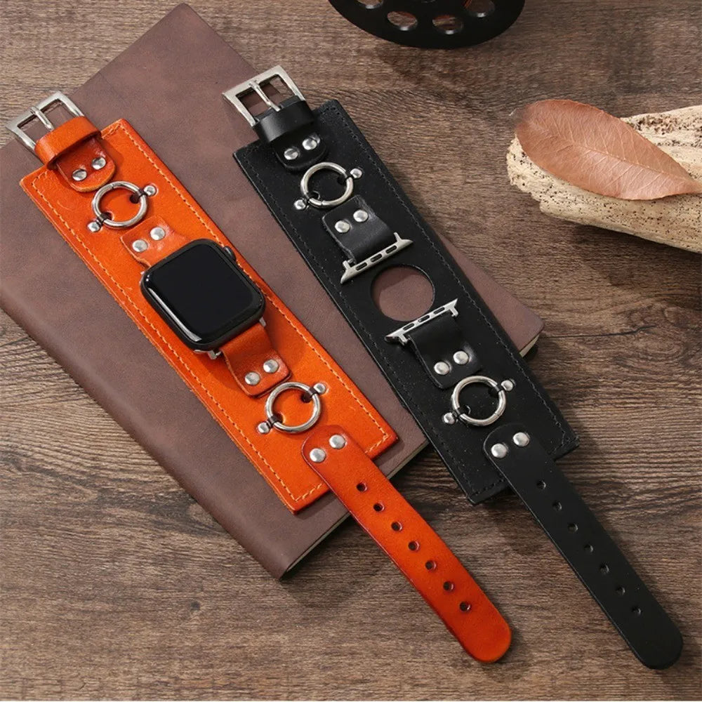 Genuine leather band for Apple Watch band loop 44mm 45mm watch band for Apple Watch Ultra 49mm 45mm 41mm 8 7 6 5 4 band accessories