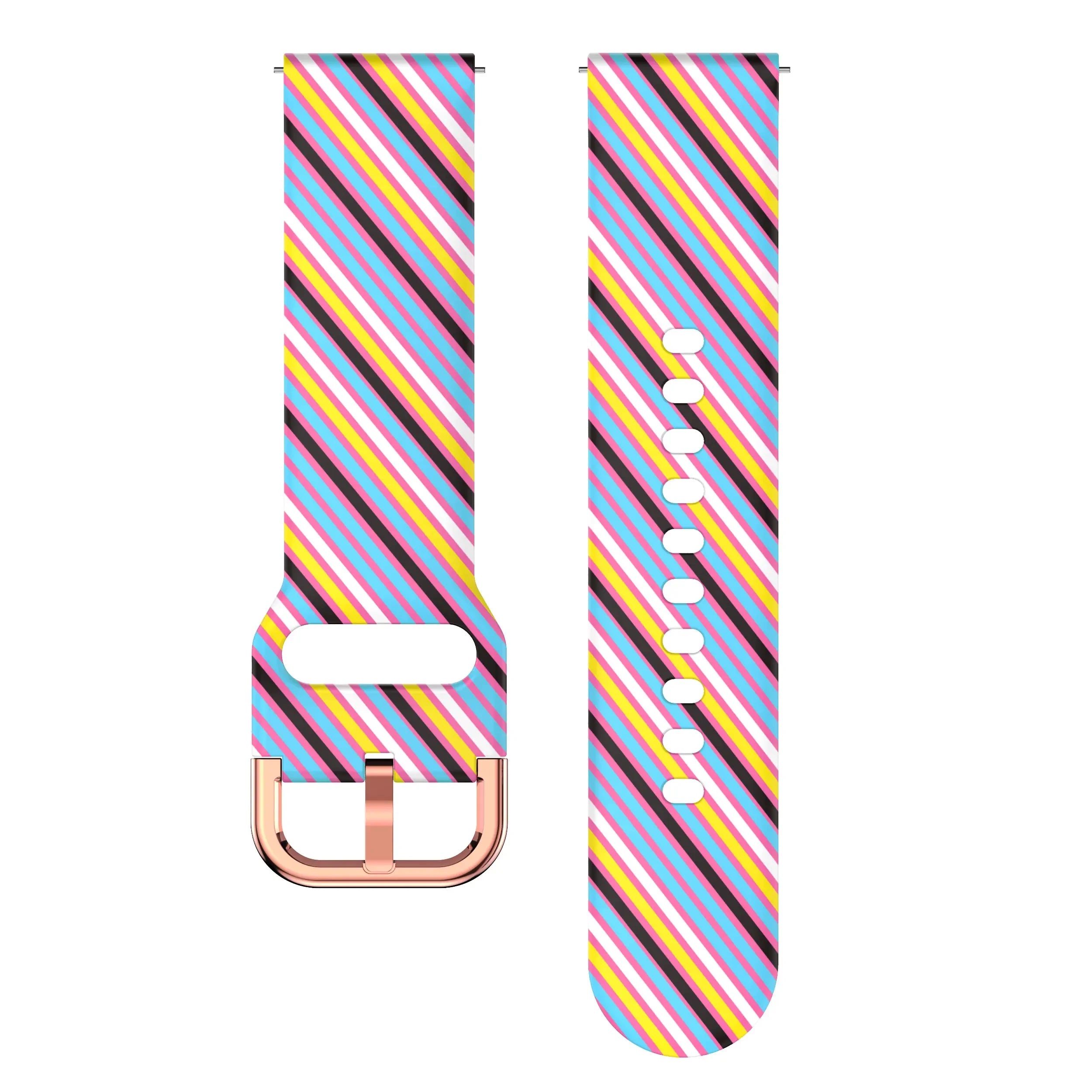 20mm/22mm strap For Samsung Galaxy watch 7/4/6/5 pro/Classic Active Printing Silicone bracelet For Amazfit GTR/GTS 4-2 mini band