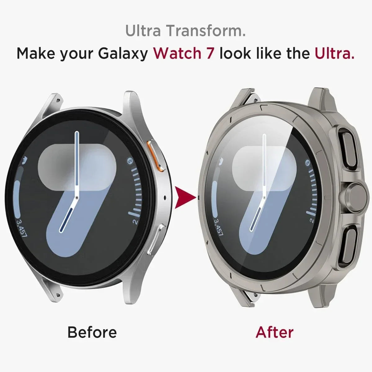 Case+Strap for Samsung Galaxy Watch 7 40mm 44mm Appearance Upgrade Ultra 47mm for Galaxy Watch 7 Sports silicone Bracelet